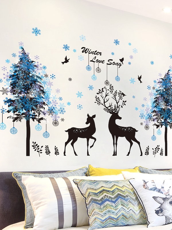 Wallpaper Simple North European Style Deer Pattern - Love Deer And Wolf - HD Wallpaper 