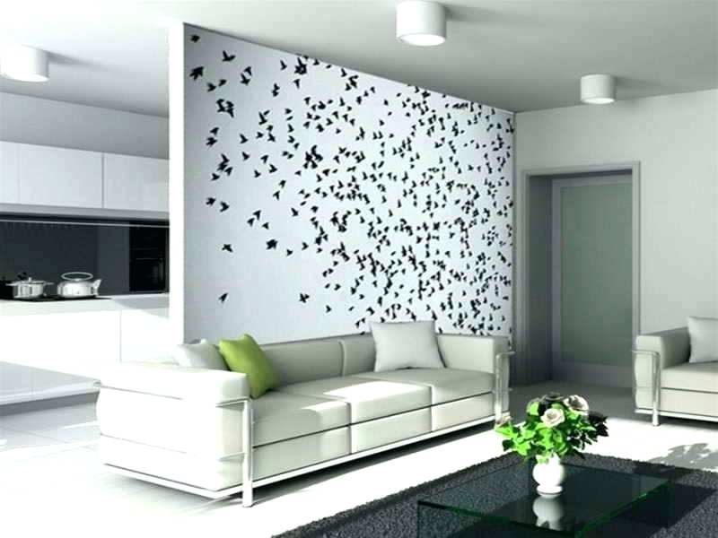 Contoh Gambar Desain Ruang Tamu Dengan Wallpaper Terkini - Modern Wall Art Idea - HD Wallpaper 