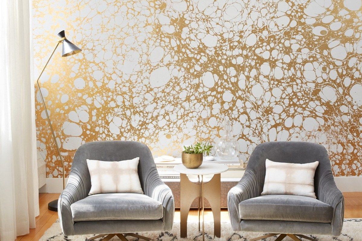 Inilah Jenis Wallpaper Dinding Yang Terbaik - Living Room Statement Wall - HD Wallpaper 