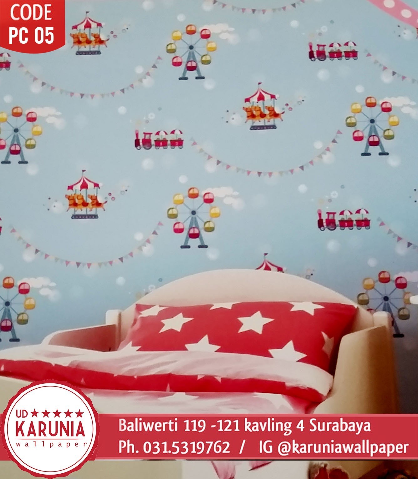 Ruang Tamu Kecil Dengan Wallpaper Harga Wallpaper Dinding - Ud. Karunia Wallpaper Surabaya - HD Wallpaper 