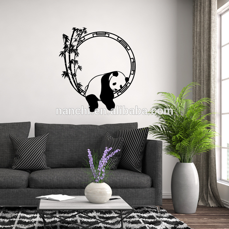 Cute Sleeping Panda Wall Sticker Bedroom Children Removable - Panda Art - HD Wallpaper 