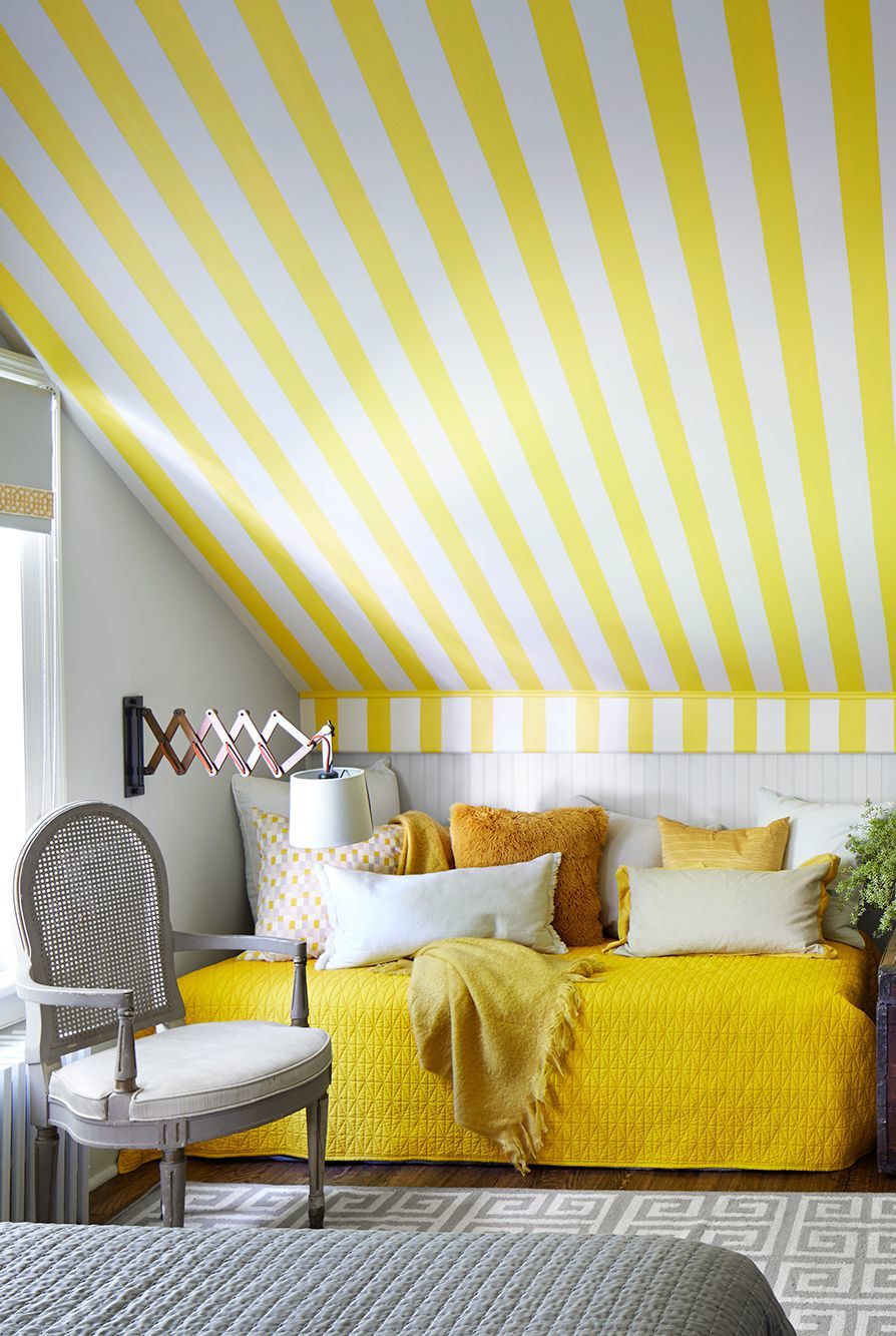 10 Inspirasi Desain Warna Kuning Untuk Kamar - Yellow Bedroom Walls - HD Wallpaper 