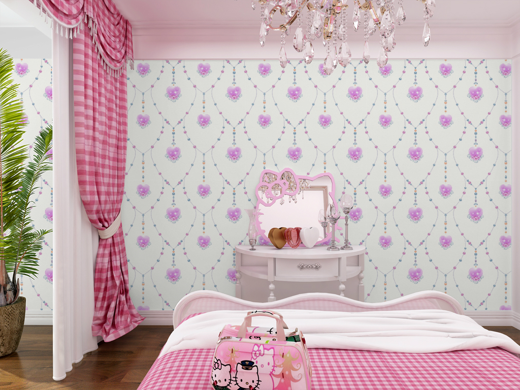 3 Square Kualitas Tinggi Indah 3d Wallpaper Untuk Kamar - Background Hello Kitty Bed - HD Wallpaper 