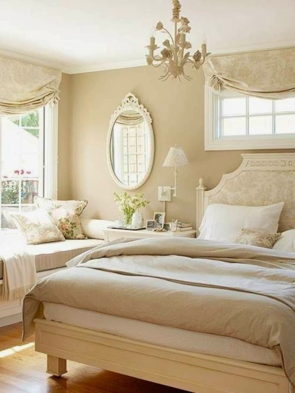 Kamar Tidur Dengan Warna Beige Atau Krem - Cream Colour Bedroom Ideas - HD Wallpaper 