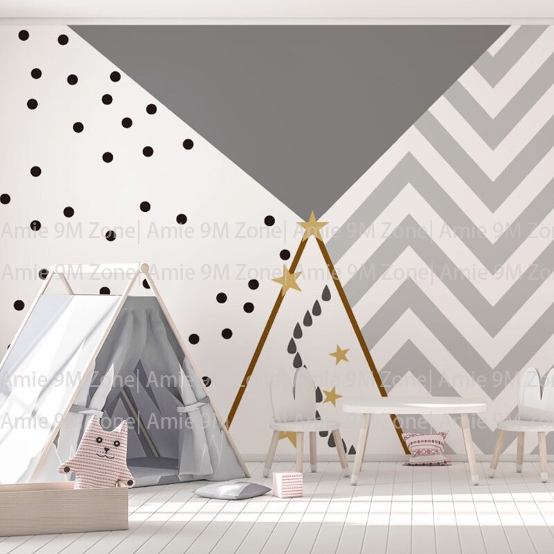 Grey Wallpaper Geometric Nursery - HD Wallpaper 