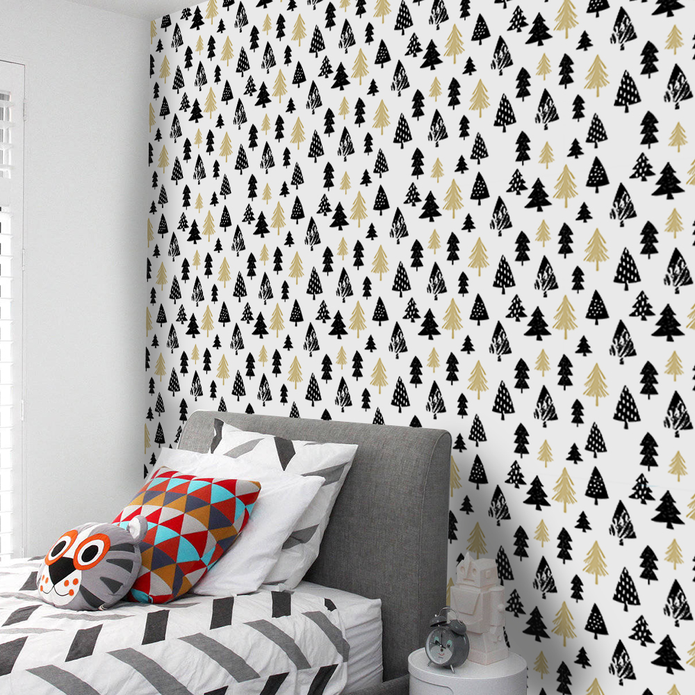 Pohon Pinus 3d Diy Dapat Dilepaskan Perekat Diri Wallpaper - Children Bto Bedroom - HD Wallpaper 