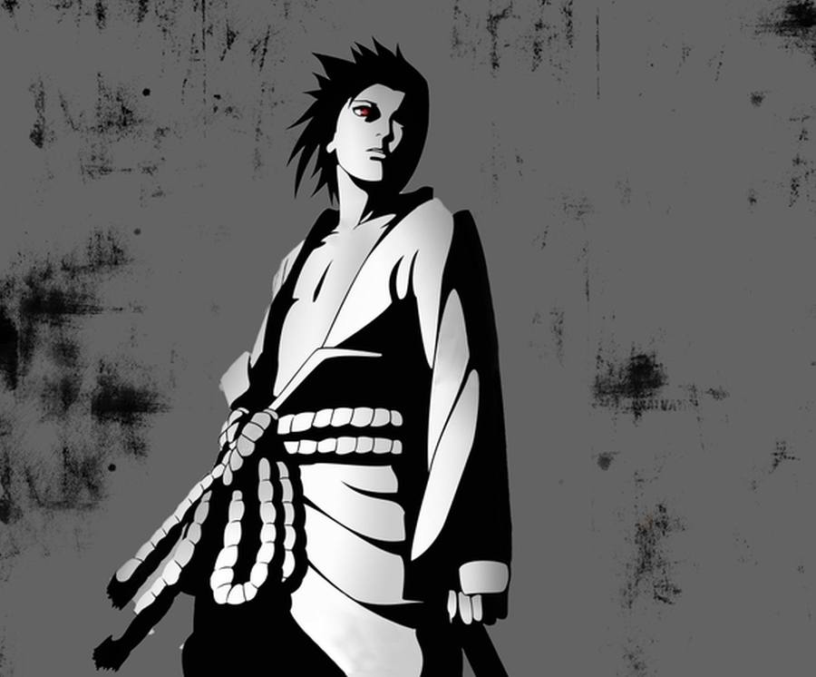 Poster Gambar Wallpaper Sasuke Uchiha Naruto Shippuden - Black White And Red Sasuke - HD Wallpaper 
