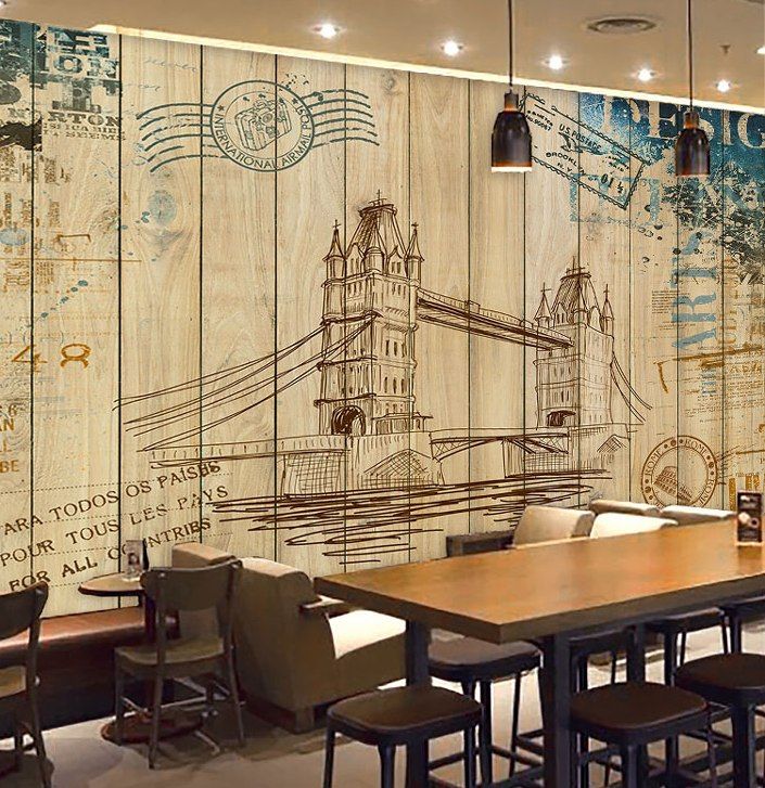 Restaurant Mural Theme - HD Wallpaper 