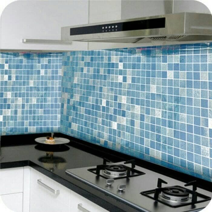 Wallpaper Sticker Dinding Dapur Dan Kamar Mandi - Moulding Of Granite Kitchen Platform - HD Wallpaper 