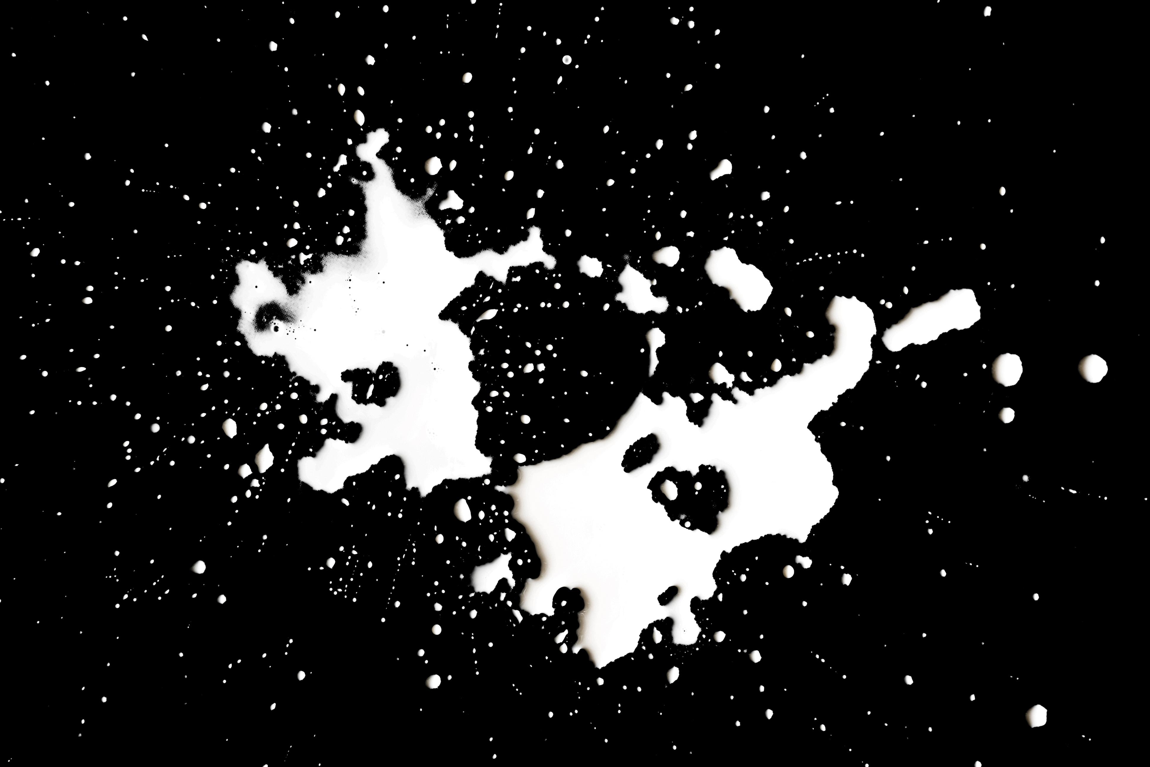 Bintik, Percikan, Bw, Tetes, Hitam, Putih - Milk Splatters - HD Wallpaper 