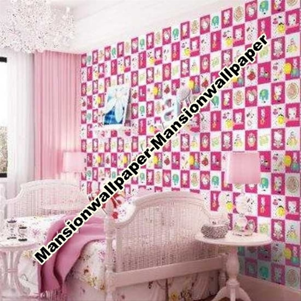 Wallpaper Dinding Anak Hello Kitty - Window Treatment - HD Wallpaper 