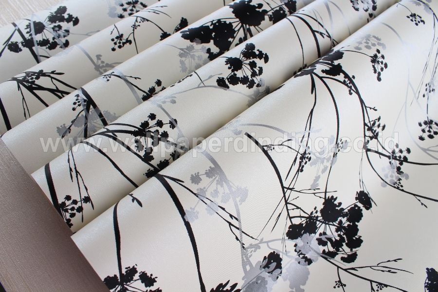 Wallpaper Dinding Bunga Putih Hitam Xte2400 - HD Wallpaper 