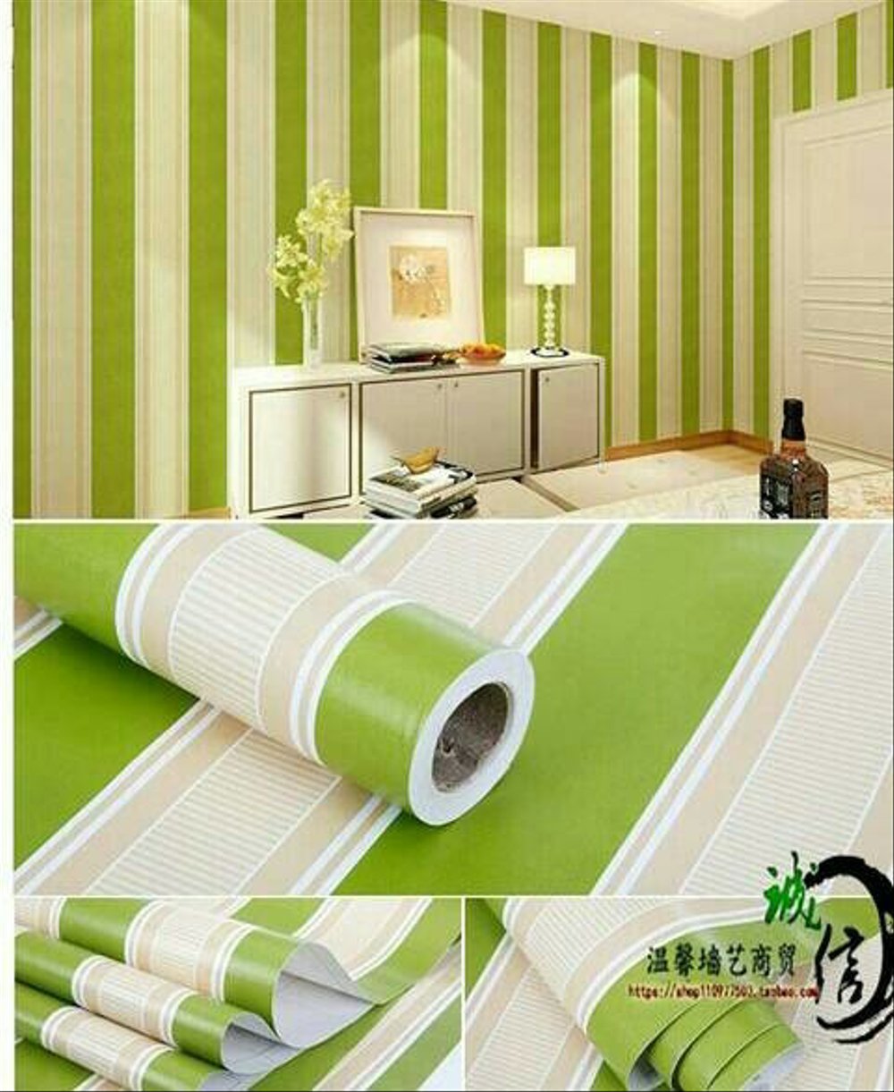Jual Wallpaper Dinding Hijau Bergaris Garis Di Lapak - Walpaper Dinding - HD Wallpaper 