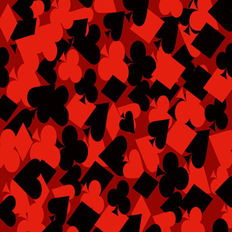 Black And Red Bedroom Poker Symbols - HD Wallpaper 