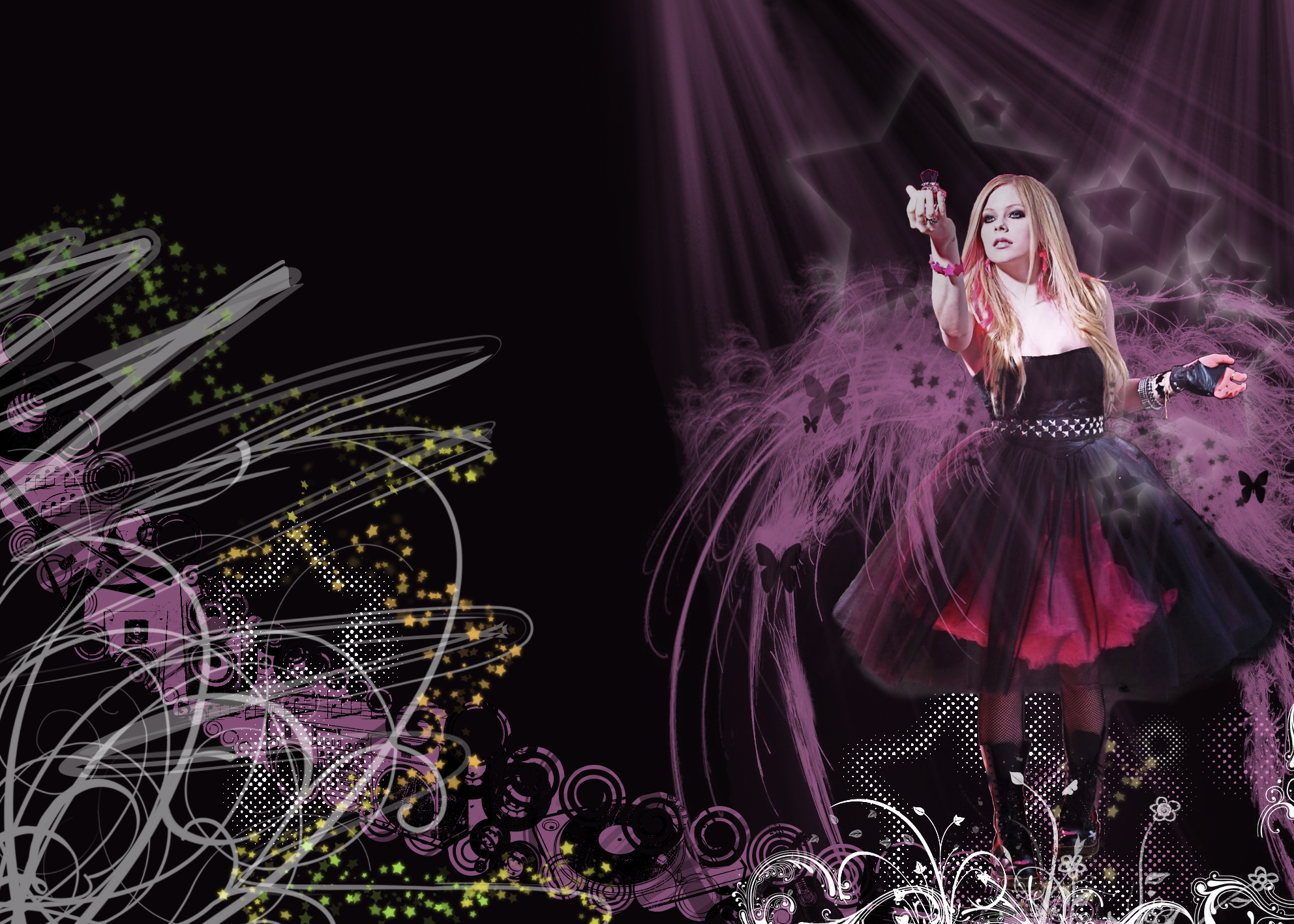 Avril Lavigne Black Star Wallpaper - Avril Lavigne Wallpaper Black Star - HD Wallpaper 