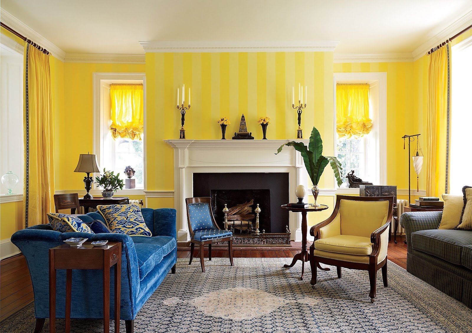 Yellow Paint Living Room Ideas - HD Wallpaper 