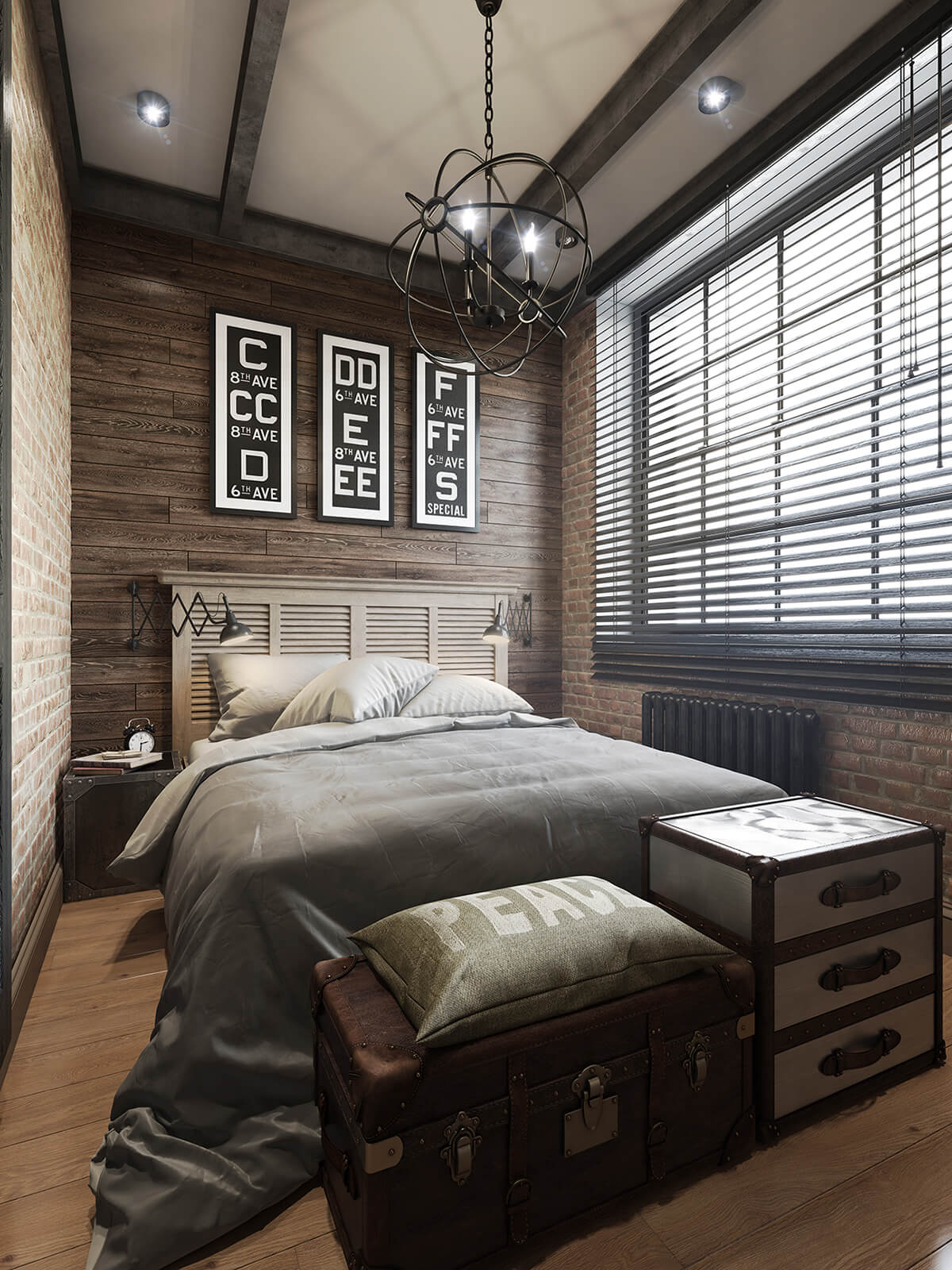 Desain Kamar Tidur Sempit Minimalis Sederhana - Masculine Bedroom Decor - HD Wallpaper 