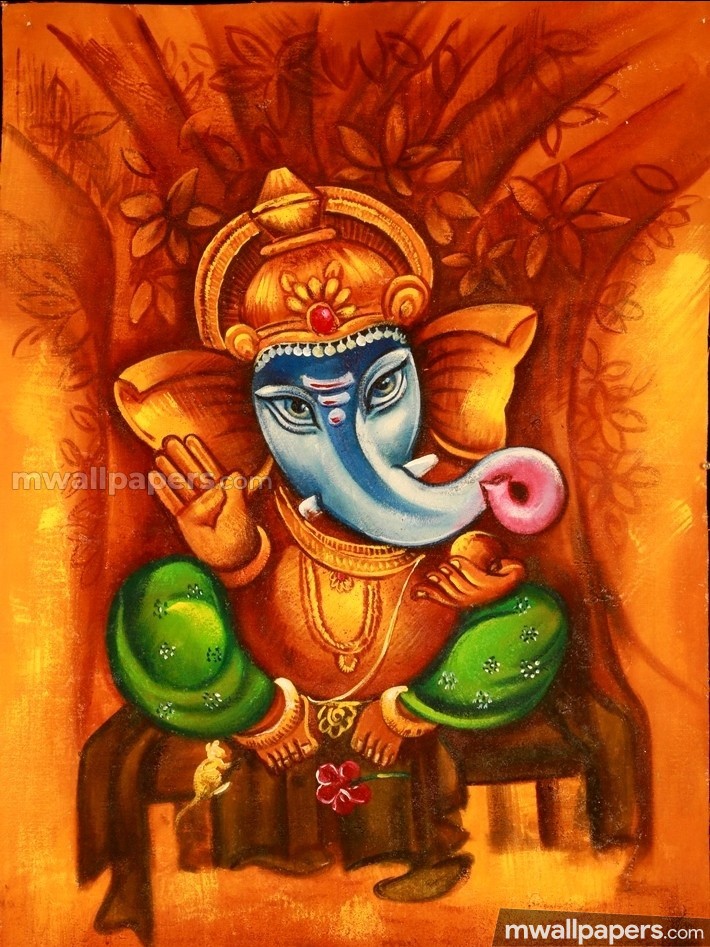 Lord Ganesha Hd Wallpapers/images (13995) - Ganesh Art Painting - 710x947  Wallpaper 
