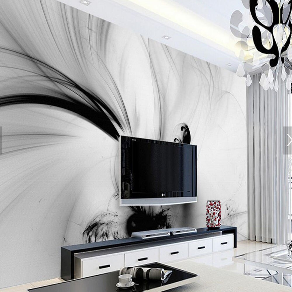 3d Abstrract Garis Hitam Putih Stripe Wallpaper Foto - Black And White Abstract Art Hd - HD Wallpaper 