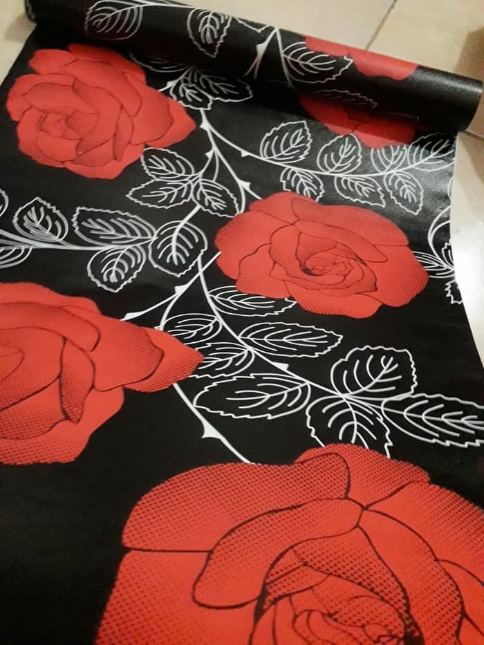 Stiker Wallpaper Motif Bunga Mawar - HD Wallpaper 