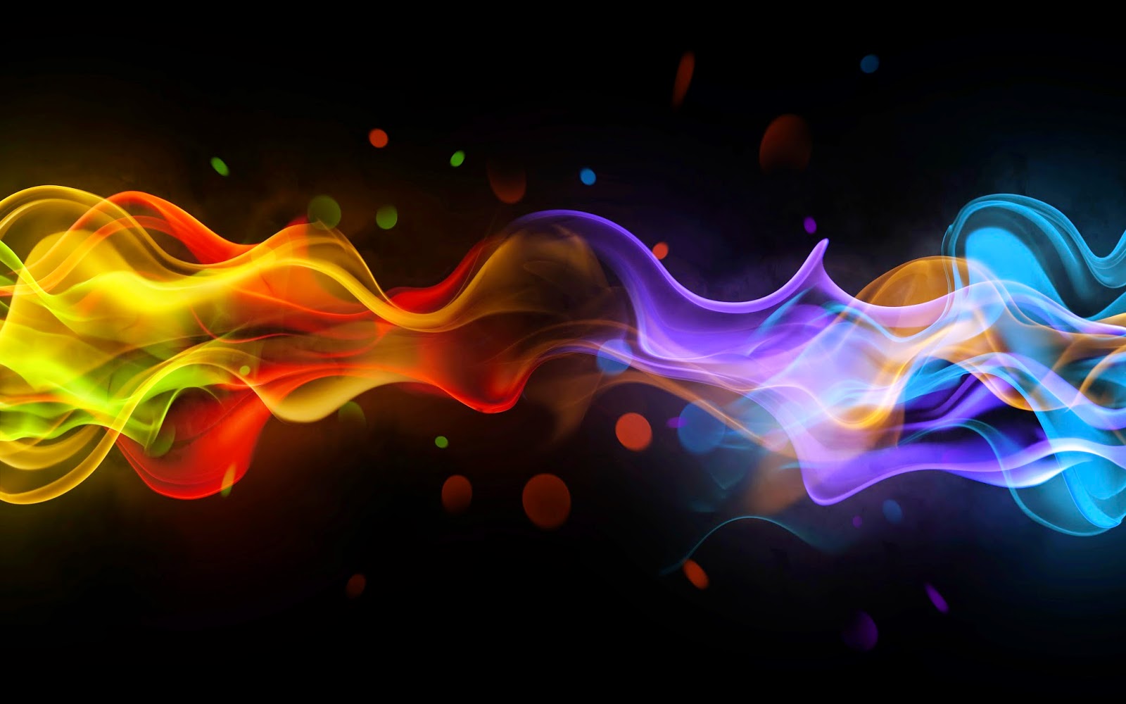 Colorful Waves On Black Background - HD Wallpaper 