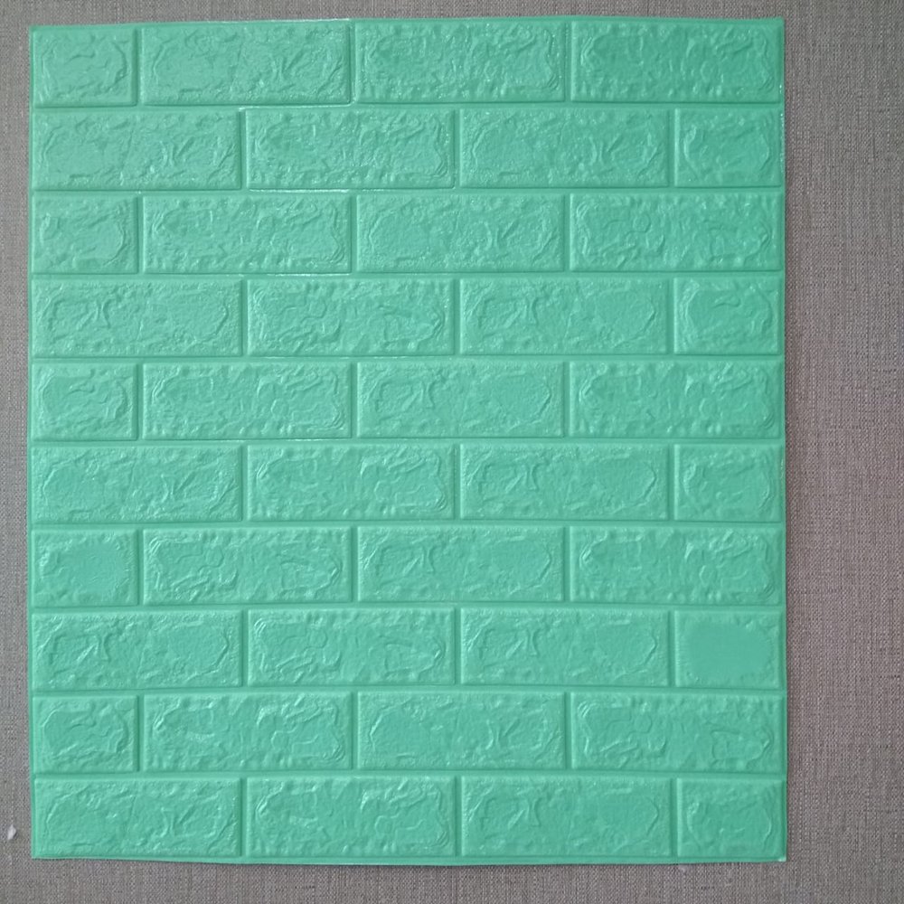 Wallpaper Foam 3d Bata Hijau Tosca Brick Panel Classic - Tile - HD Wallpaper 