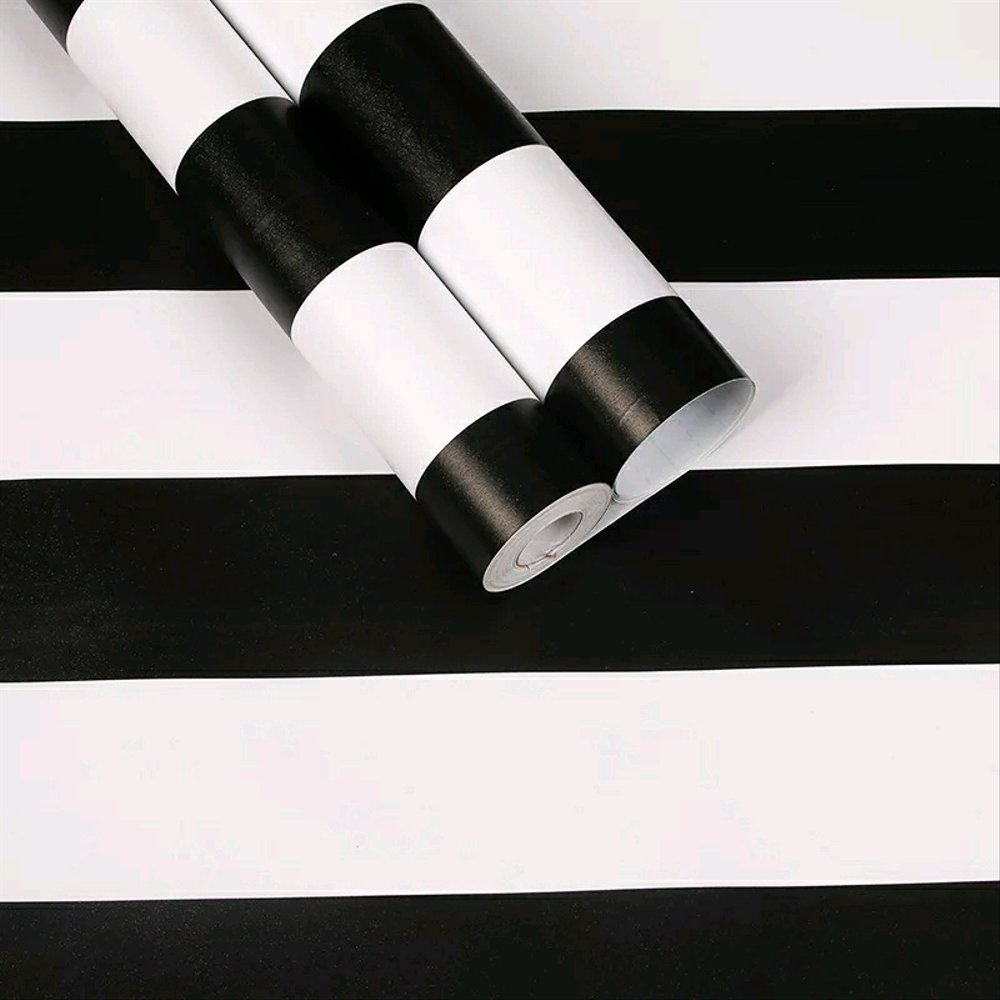 Wallpaper Garis Besar Hitam Putih 45cm X 10m - Cheap Wall Paper Black And White - HD Wallpaper 