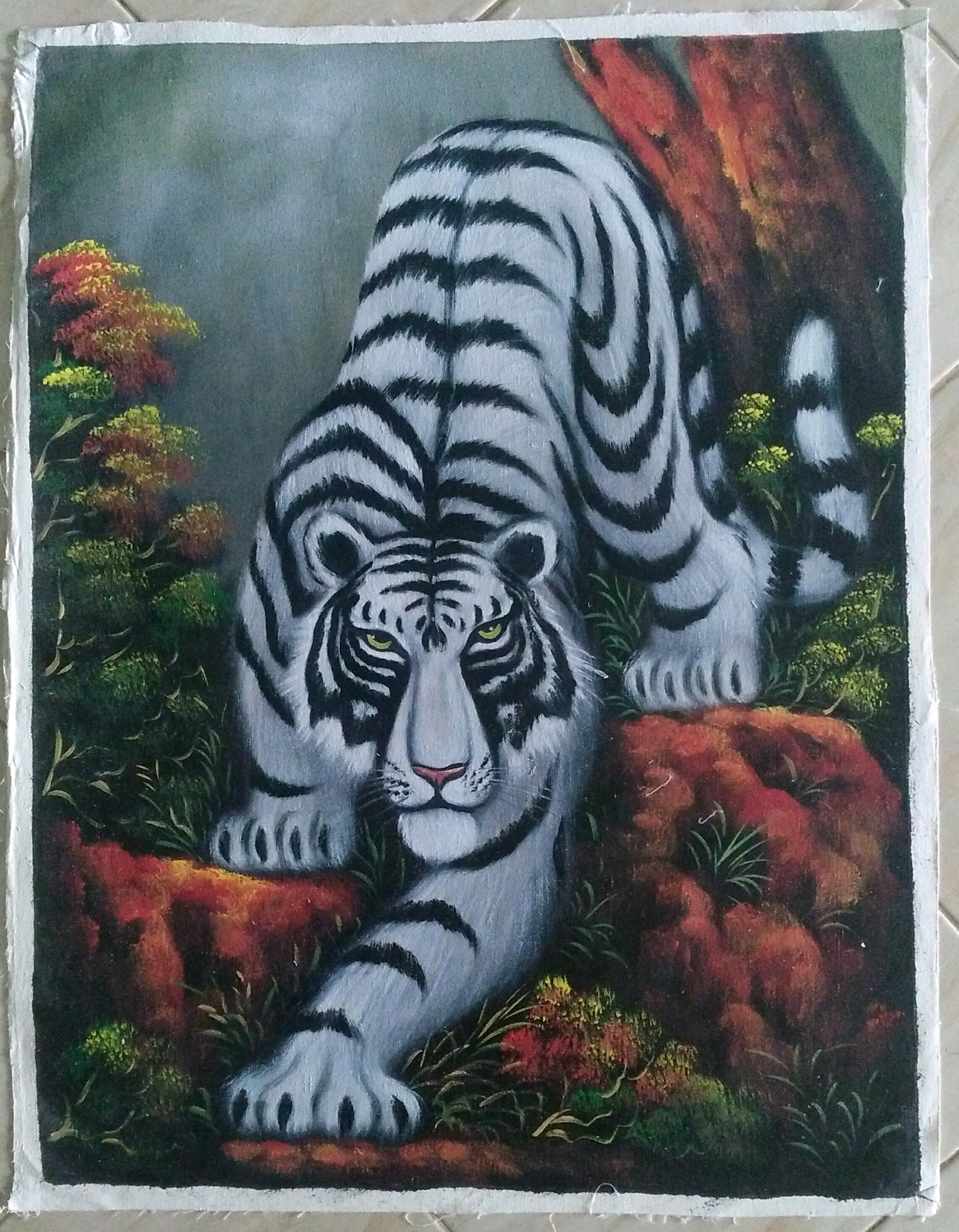 Lukisan Macan Putih - HD Wallpaper 