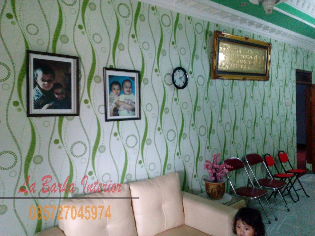 Wallpaper Hijau Muda Di Ngancar, Bawen - Interior Design - HD Wallpaper 