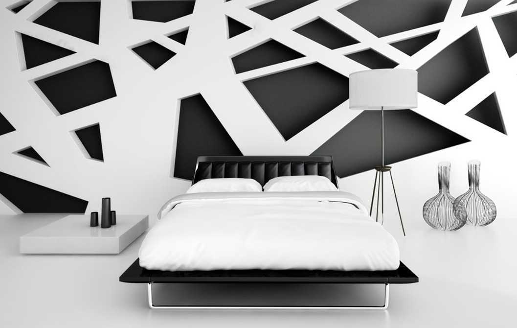 Wallpaper Dinding Kamar Hitam Putih - HD Wallpaper 