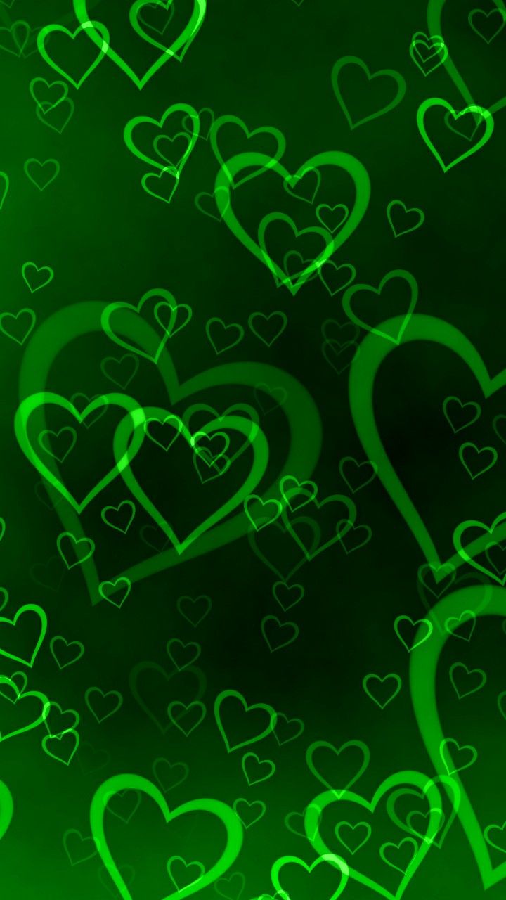 Green Hearts - HD Wallpaper 