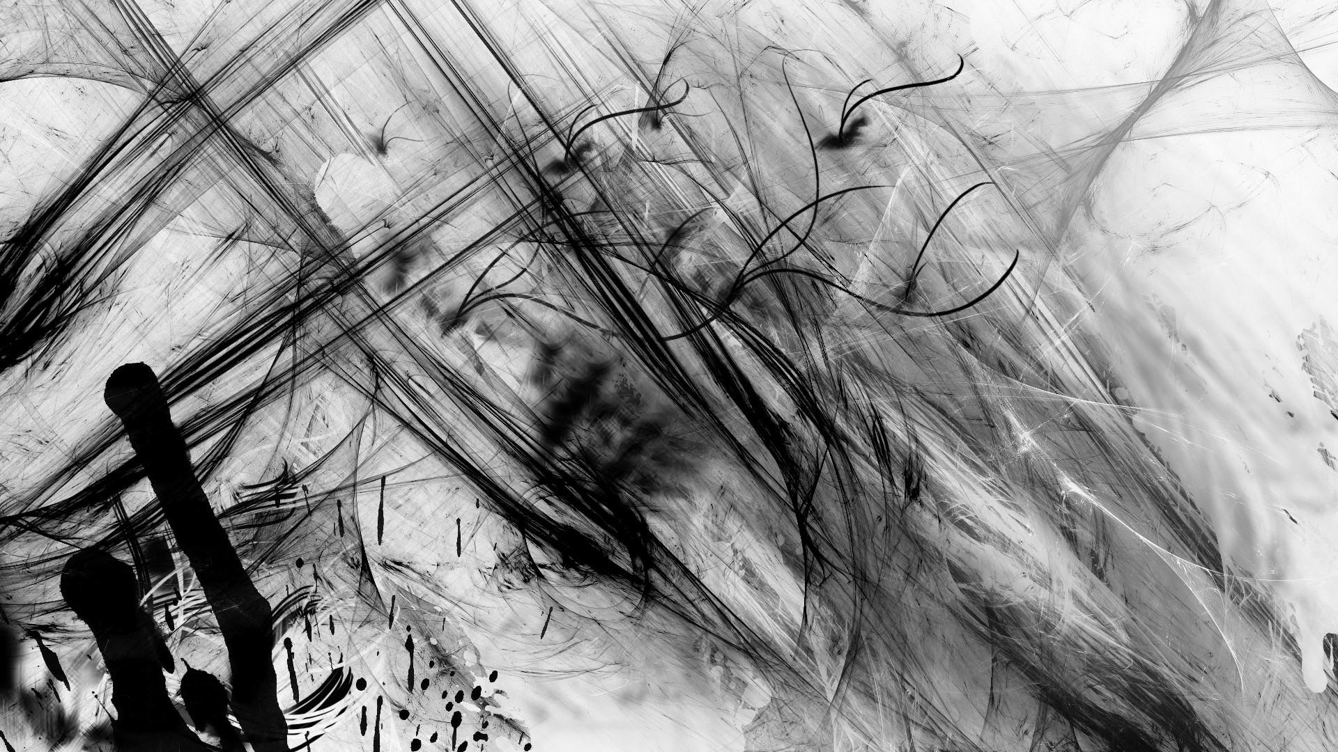 Abstract Black White Spray Paint Contrast Wallpaper - Hd Abstract Black And White - HD Wallpaper 