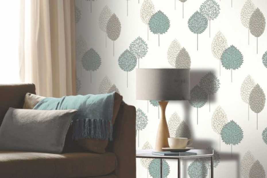 Ragam Motif Wallpaper Terbaru, Untuk Ruangan Sempit - Teal Wallpaper Living Room - HD Wallpaper 