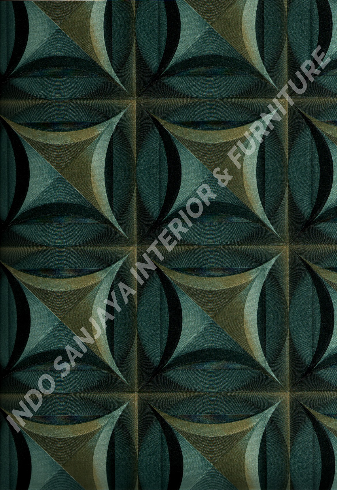 40100-4 Corak Modern / 3d Warna Hijau - Motif - HD Wallpaper 