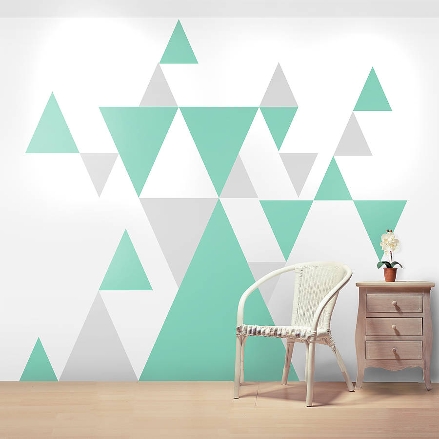 Cara Membuat Wallpaper Dinding Dengan Cat - Geometric Wall Designs - HD Wallpaper 