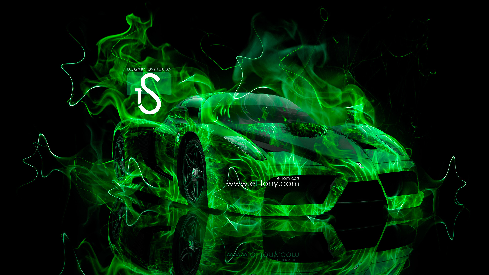 Ferrari Enzo Green Fire Car 2013 Abstract Smoke Hd - Smoke Wallpaper Car Hd - HD Wallpaper 