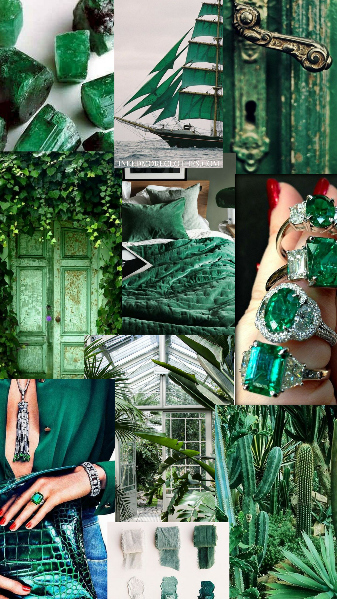Emerald Green Mood Board - HD Wallpaper 