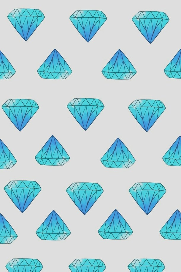 Diamond, Wallpaper, And Blue Image - Diamond Wallpaper Drawing - HD Wallpaper 