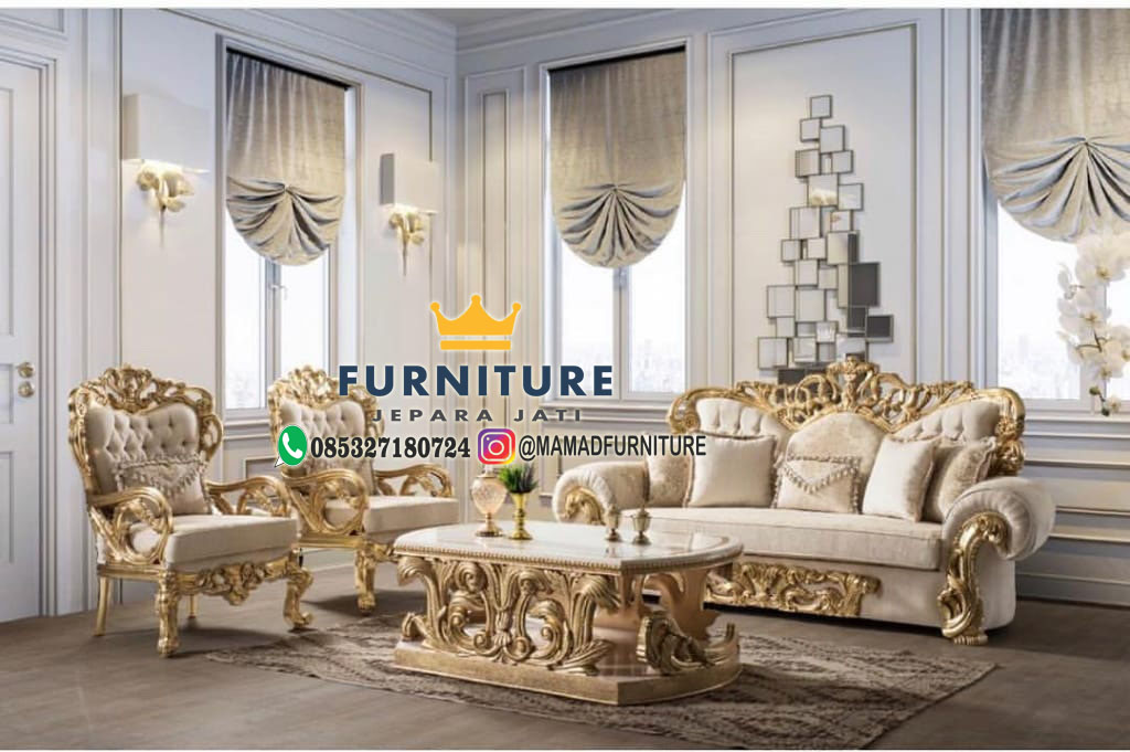 Set Sofa Ukiran Mewah Furniutre Jati Jepara - Ukiran Sofa Mewah - HD Wallpaper 
