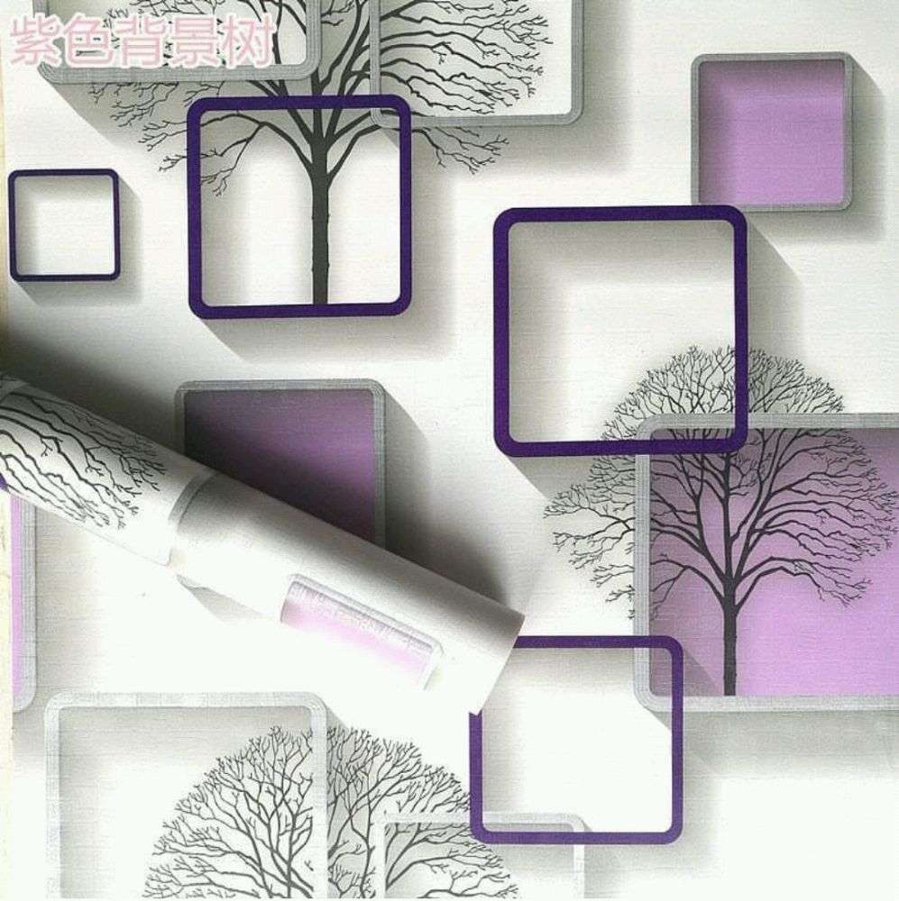 Wallpaper Dinding Motif Square Ungu 3d - Motif Wallpaper Dinding 3d - HD Wallpaper 