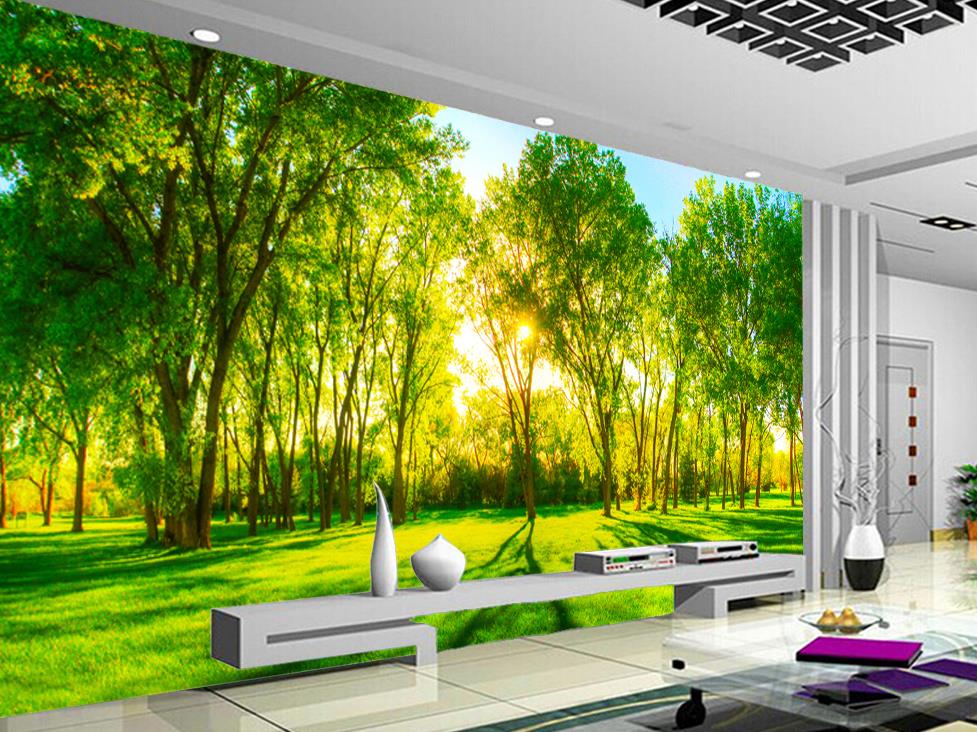3d Wallpaper Design For Office Trees - HD Wallpaper 