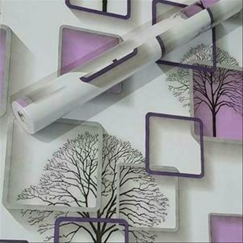Wallpaper Dinding 45cm X 10m Motif Kotak Ungu - Dinding Ungu - HD Wallpaper 