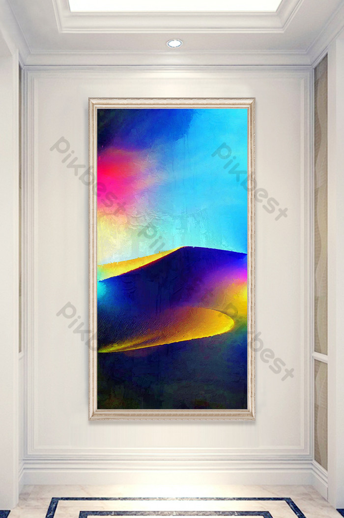 Modern Apple X Wallpaper Hill Oil Painting Living Room - Painting - HD Wallpaper 