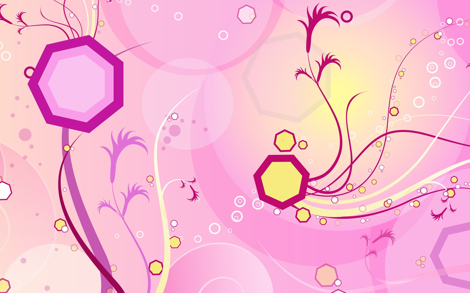 Abstrak Wallpaper - Vector Wallpaper Pink Flower - HD Wallpaper 