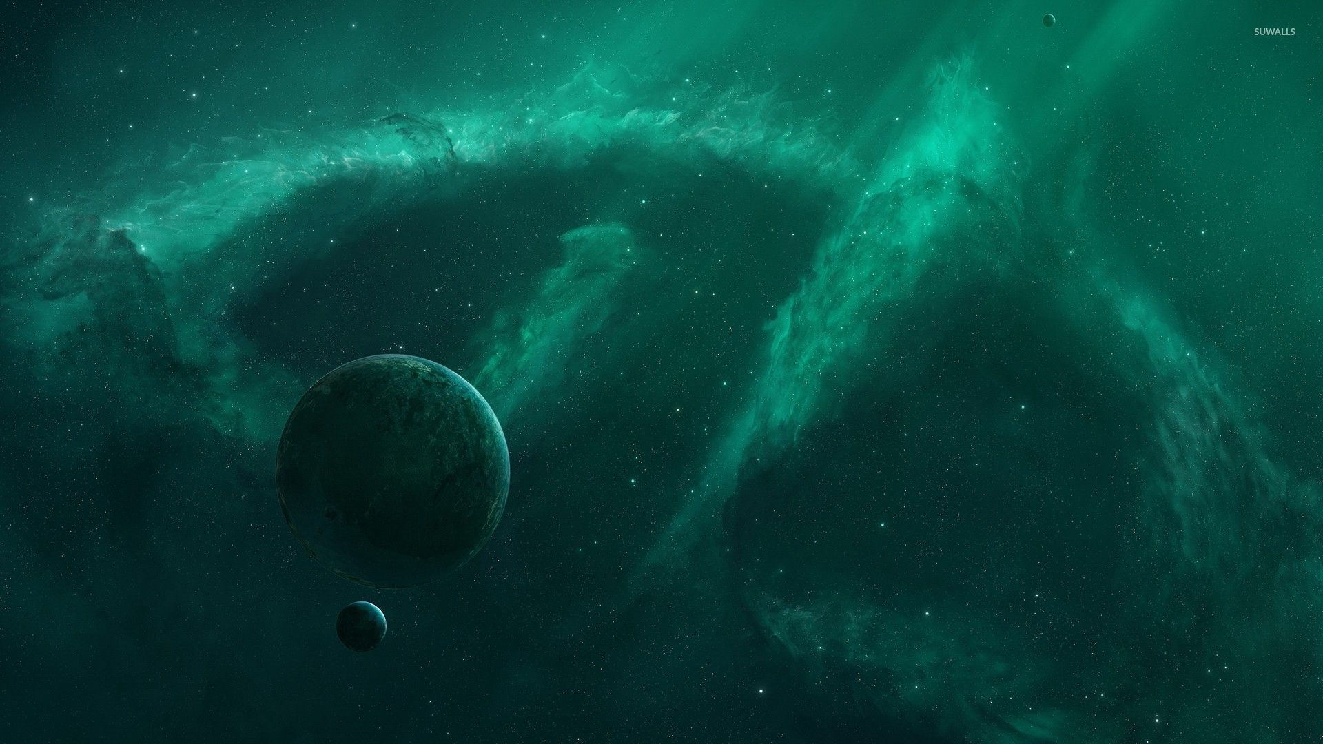 Space Green - HD Wallpaper 