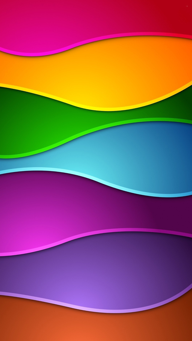 Colorful Waves Iphone Wallpaper - HD Wallpaper 