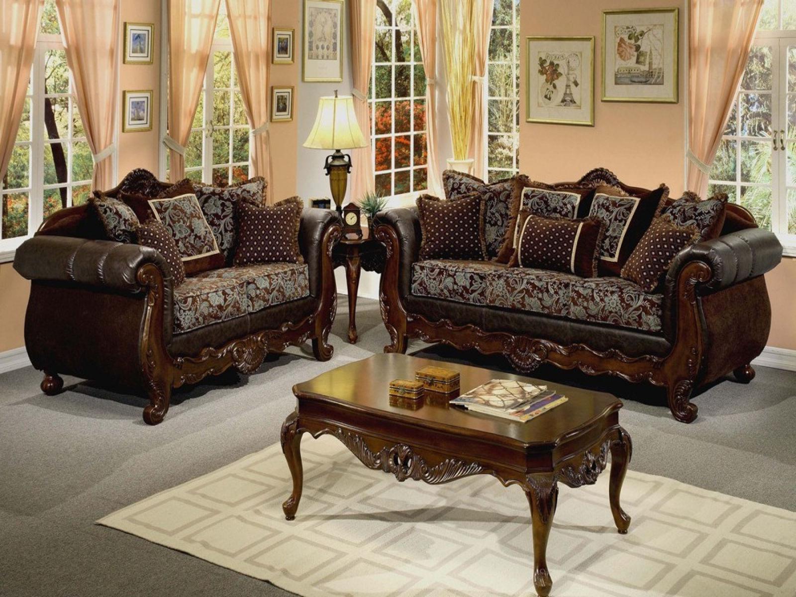 Kursi Kayu Dengan Ukiran Yang Mewah - Wooden Sofa Set Designs - HD Wallpaper 
