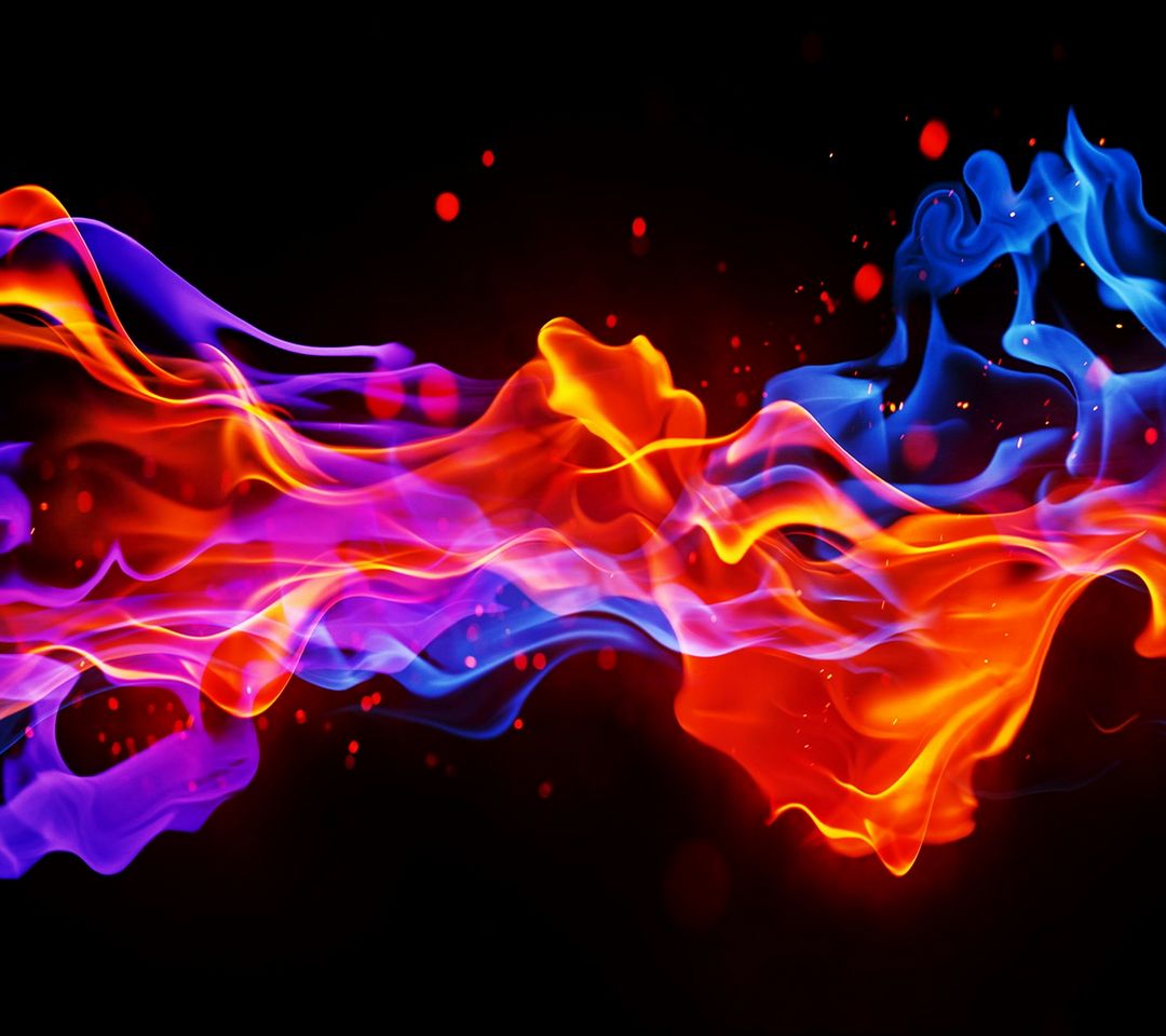 Blue And Red Fire - HD Wallpaper 