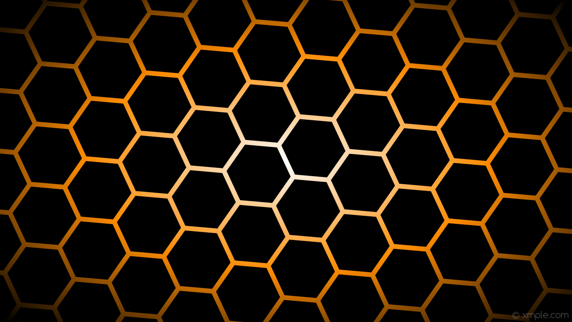 1920x1080, Wallpaper Glow Hexagon Black Orange White - Black White Orange Background - HD Wallpaper 