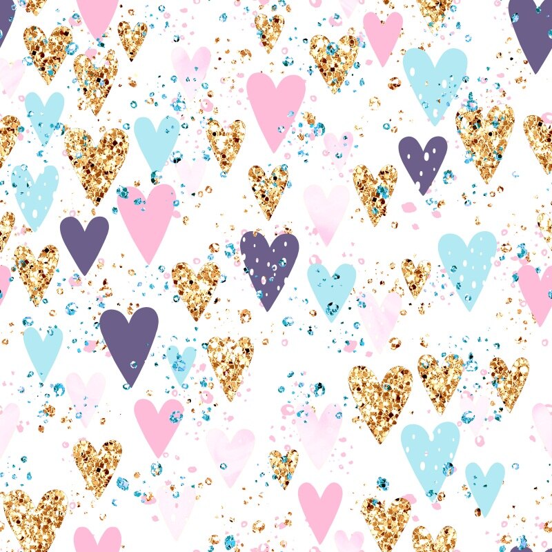 Glitter Heart Colorful Background - HD Wallpaper 